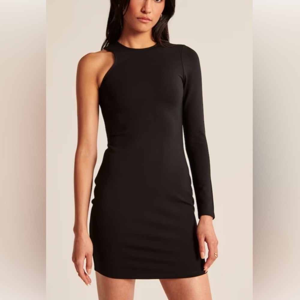Abercrombie black one sleeve dress